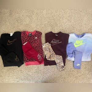 Nike Girls Size 6 matching sweatshirt and leggings bundle